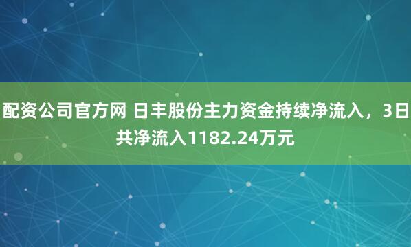 配资公司官方网 日丰股份主力资金持续净流入，3日共净流入1182.24万元
